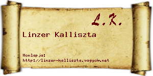 Linzer Kalliszta névjegykártya